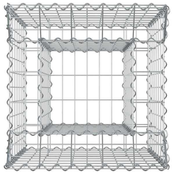 Габиона повдигнато легло Сребрист 50 x 50 x 80 cm