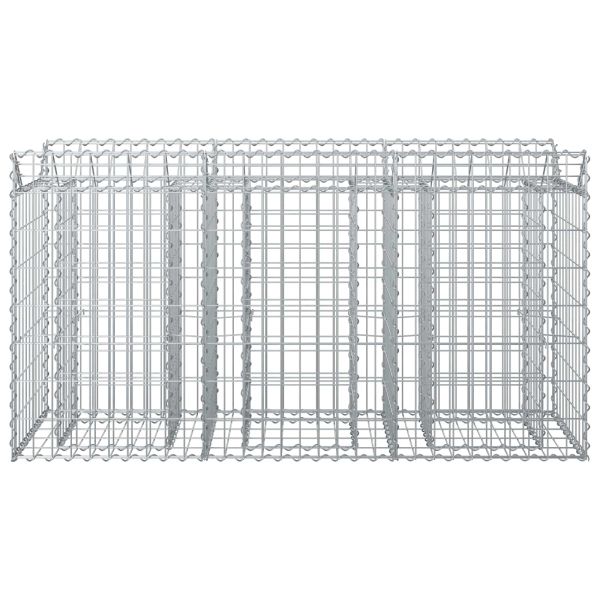 Габиона повдигнато легло Сребрист 150 x 50 x 80 см