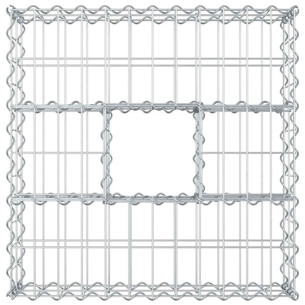 Габиона повдигнато легло Сребрист 60 x 60 x 20 см