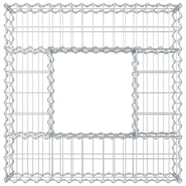 Габиона повдигнато легло Сребрист 80 x 80 x 20 cm