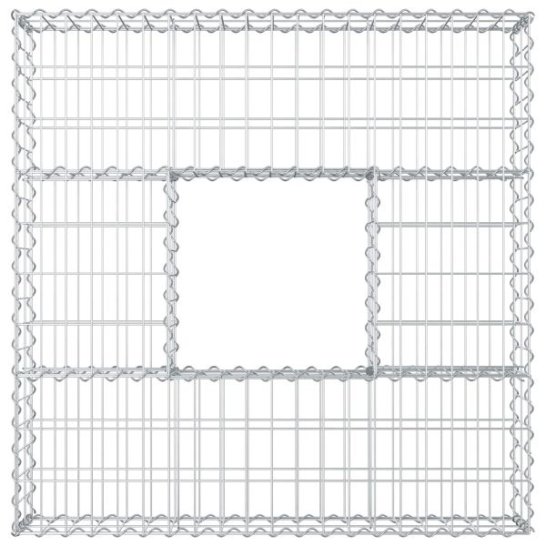 Габиона повдигнато легло Сребрист 100 x 100 x 20 cm