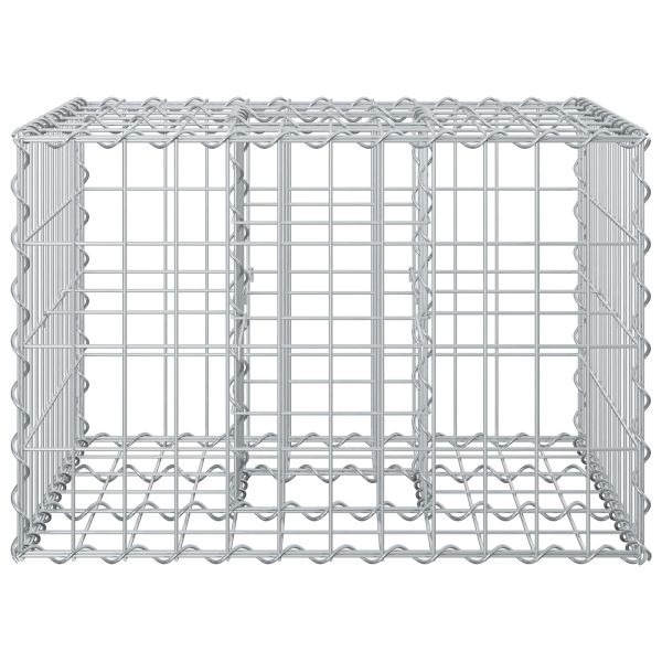 Габиона повдигнато легло Сребрист 60 x 60 x 40 cm
