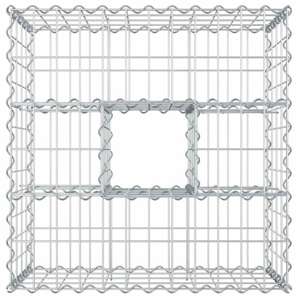 Габиона повдигнато легло Сребрист 60 x 60 x 40 cm