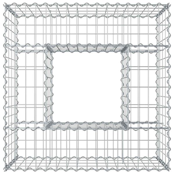 Габиона повдигнато легло Сребрист 80 x 80 x 40 cm