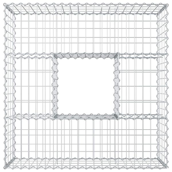 Габиона повдигнато легло Сребрист 100 x 100 x 40 cm