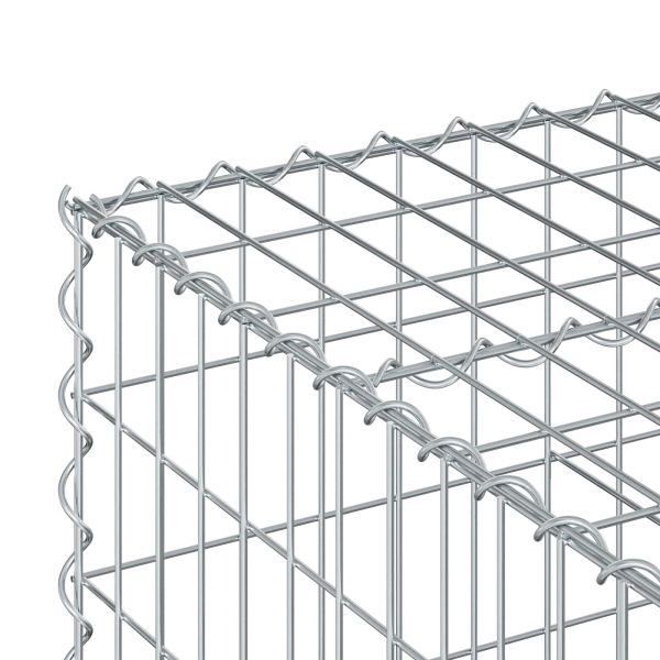 Габиона повдигнато легло Сребрист 100 x 100 x 40 cm