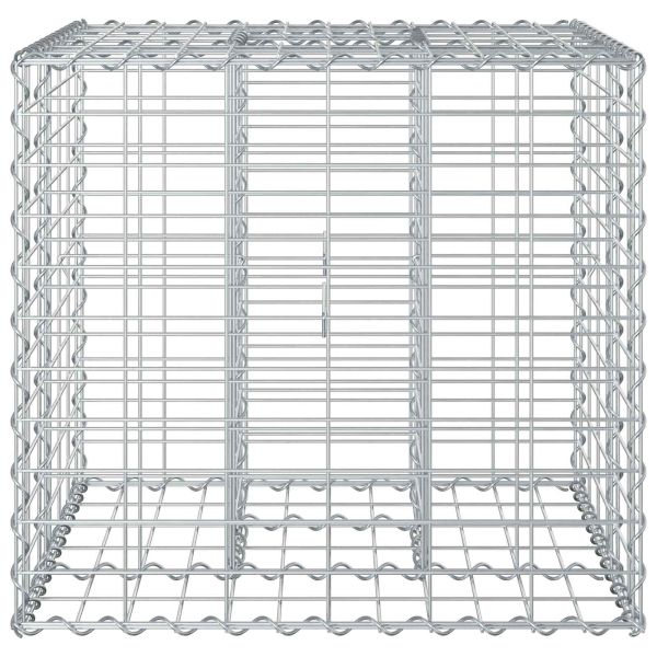 Габиона повдигнато легло Сребрист 60 x 60 x 55 см