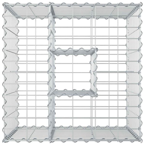 Габиона повдигнато легло Сребрист 60 x 60 x 55 см