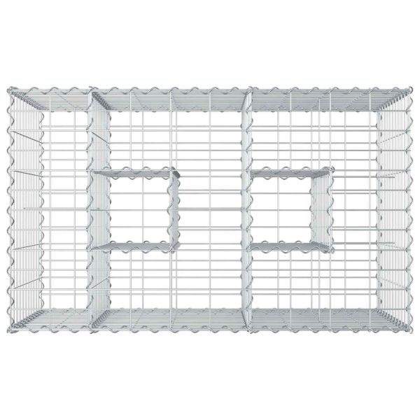 Габиона повдигнато легло Сребрист 100 x 60 x 55 см