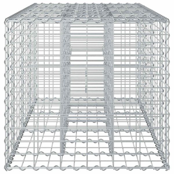 Габиона повдигнато легло Сребрист 140 x 60 x 55 см