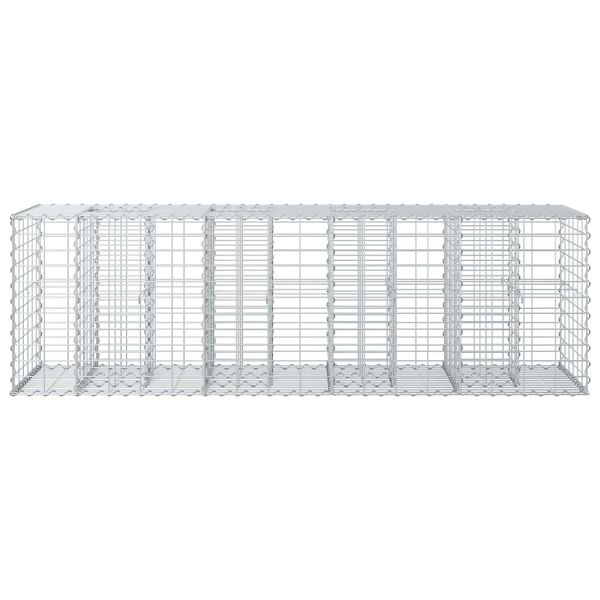 Габиона повдигнато легло Сребрист 180 x 60 x 55 см