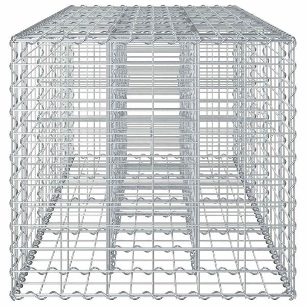 Габиона повдигнато легло Сребрист 180 x 60 x 55 см