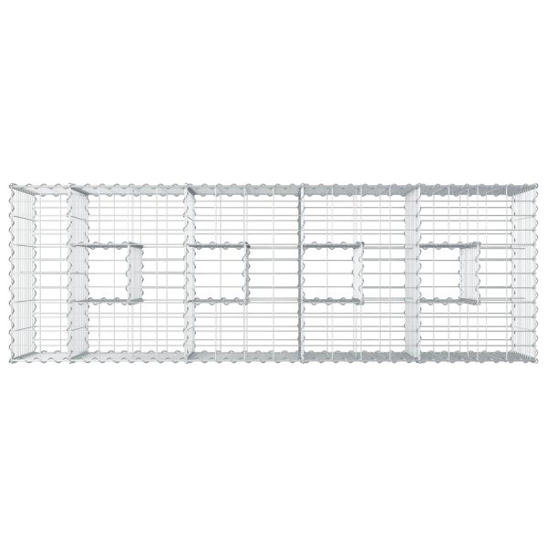 Габиона повдигнато легло Сребрист 180 x 60 x 55 см