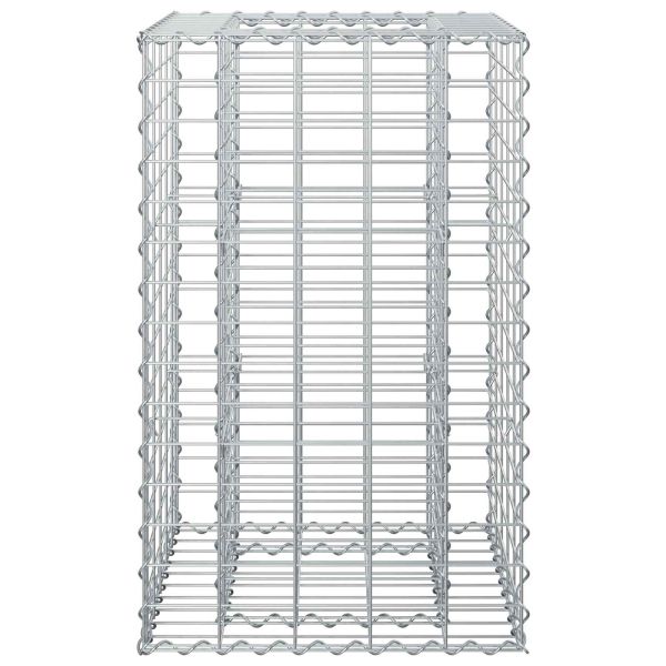 Габиона повдигнато легло Сребрист 50 x 50 x 80 cm