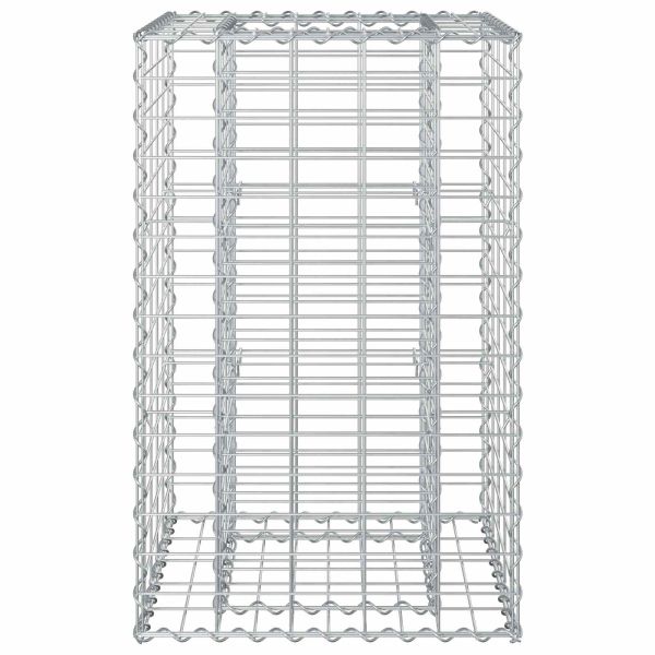 Габиона повдигнато легло Сребрист 50 x 50 x 80 cm