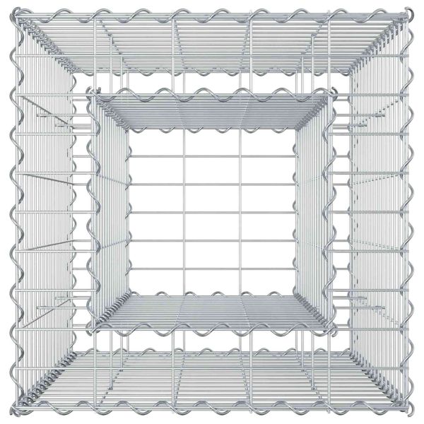 Габиона повдигнато легло Сребрист 50 x 50 x 80 cm