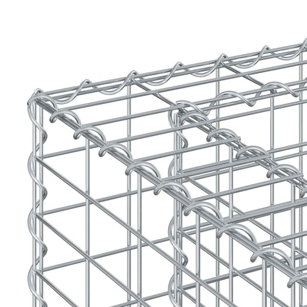 Габиона повдигнато легло Сребрист 50 x 50 x 80 cm