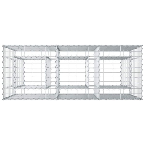 Габиона повдигнато легло Сребрист 130 x 50 x 80 cm