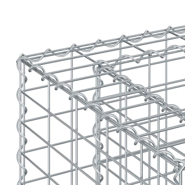 Габиона повдигнато легло Сребрист 130 x 50 x 80 cm