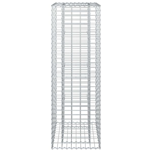 Габиона повдигнато легло Сребрист 50 x 50 x 150 см