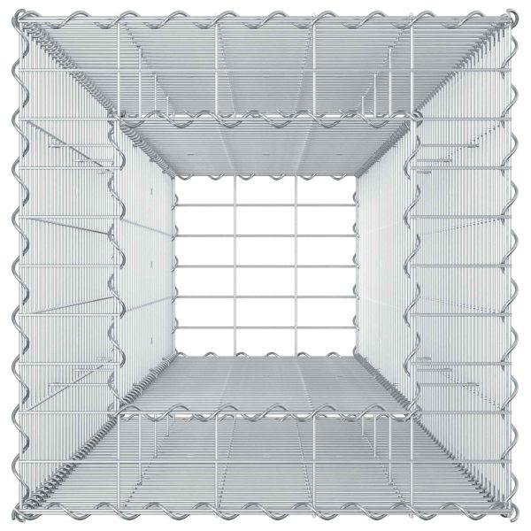 Габиона повдигнато легло Сребрист 50 x 50 x 150 см