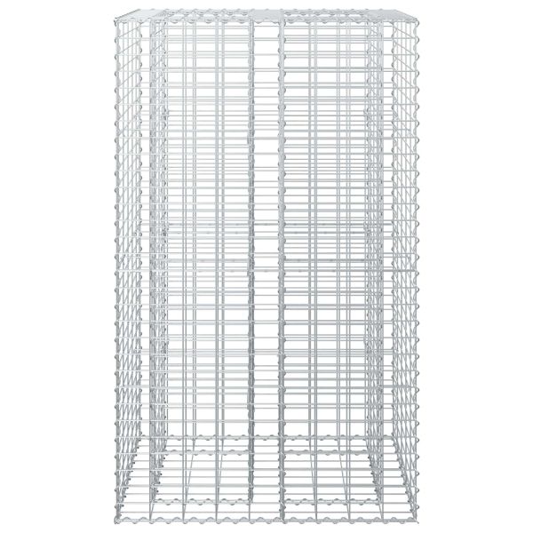 Габиона повдигнато легло Сребрист 90 x 50 x 150 см