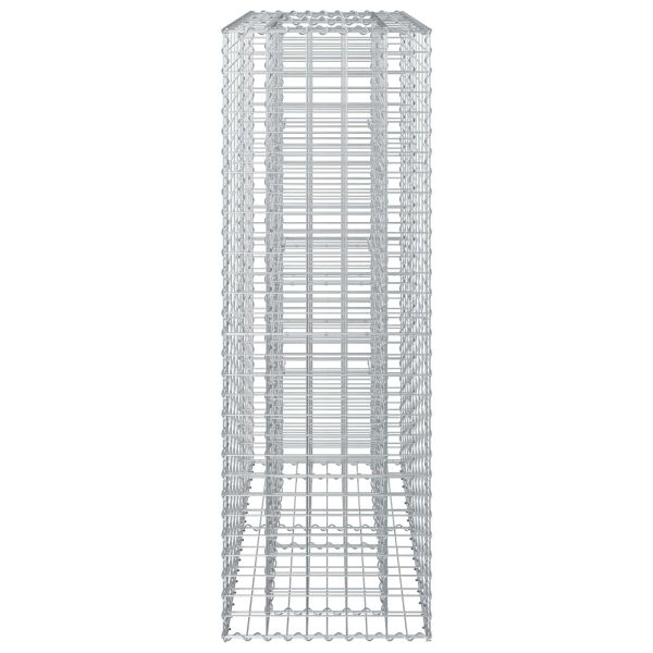 Габиона повдигнато легло Сребрист 90 x 50 x 150 см