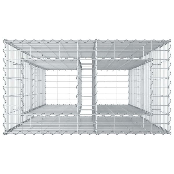 Габиона повдигнато легло Сребрист 90 x 50 x 150 см