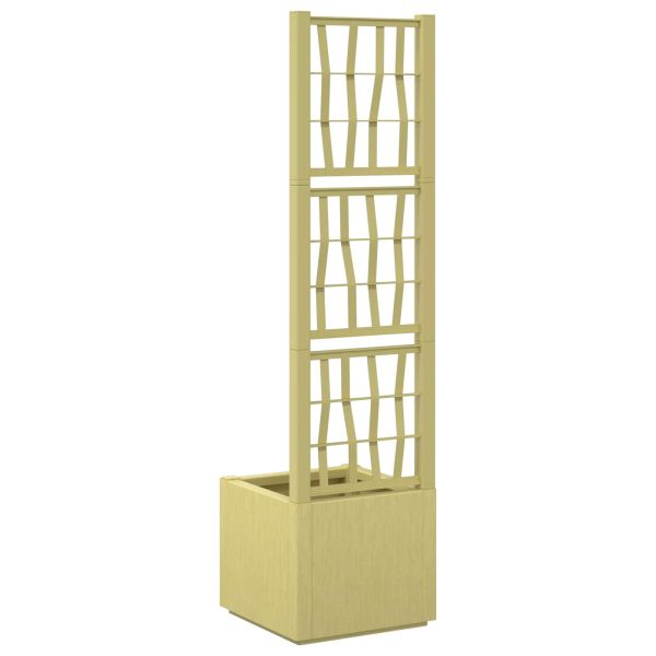 Градинска саксия с решетка Зелен 36 x 36 x 140 см ПП