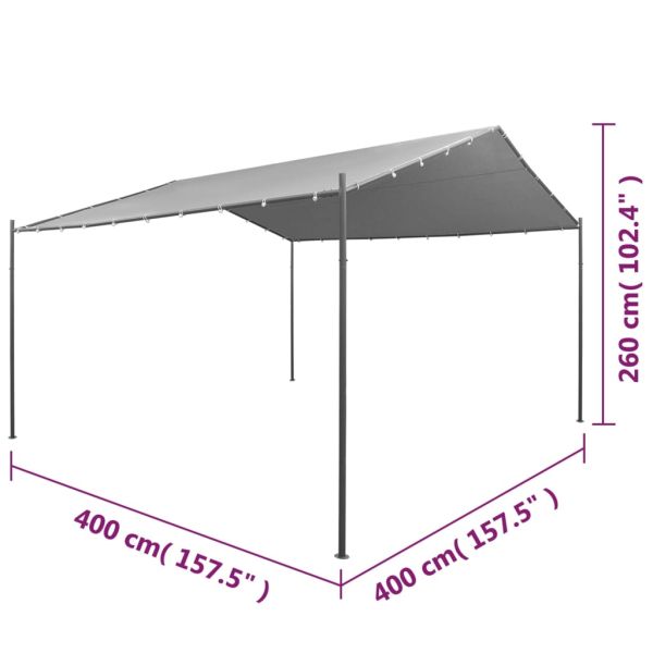 Градинска шатра, стомана, 400x400x260 см, антрацит