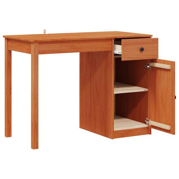 Бюро с чекмедже Восъчен Кафяв 100 x 50 x 74 см Масивна боровина