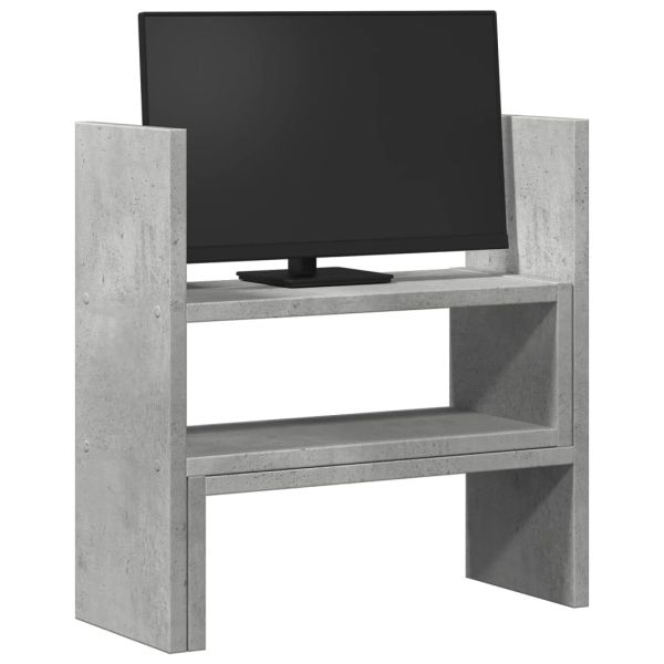 Органайзер за бюро, бетонно сив, 40x17x41 см, инженерно дърво