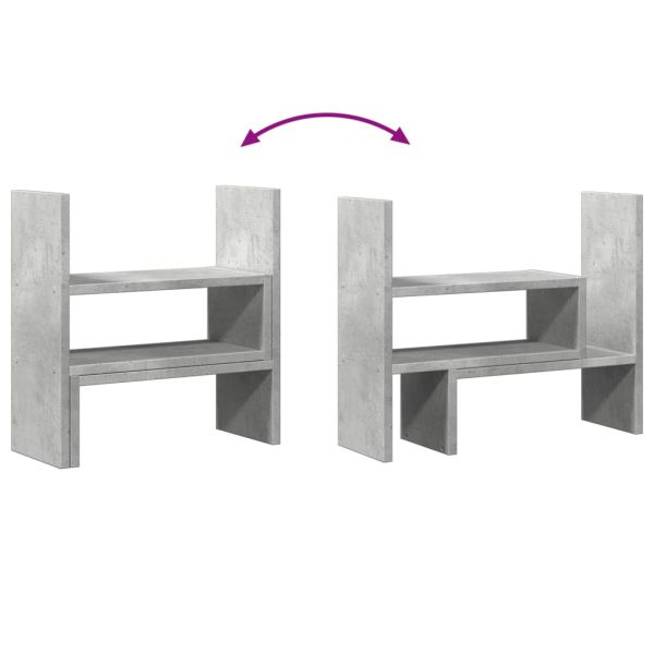 Органайзер за бюро, бетонно сив, 40x17x41 см, инженерно дърво