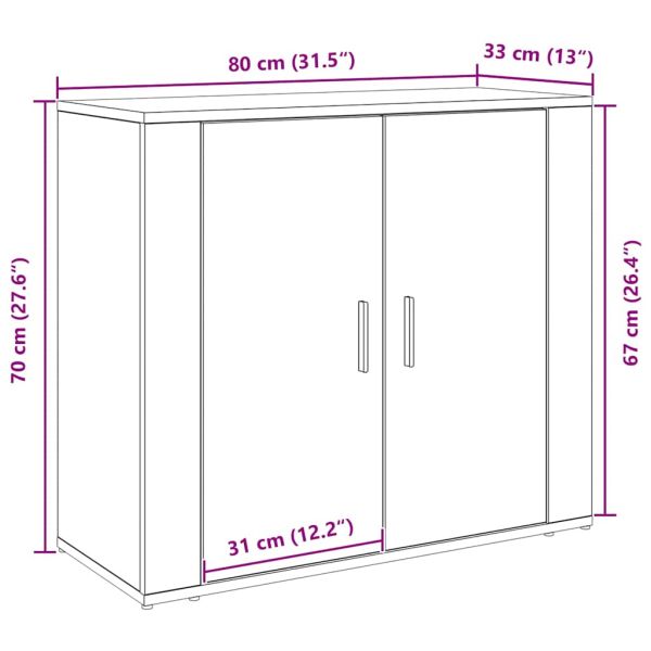 Служебен шкаф Черния дъб 80 x 33 x 70 см Инженерно дърво