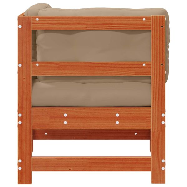 Градинен ъглов диван Масивна боровина Восъчен Кафяв