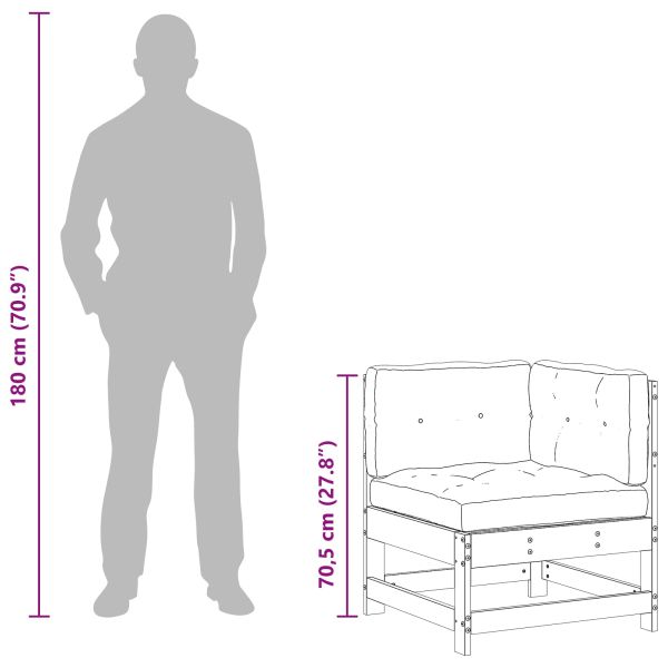 Градинен ъглов диван Масивна боровина Восъчен Кафяв