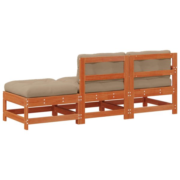 Секционен диван с възглавница Восъчен Кафяв 190 x 62 x 70,5 см