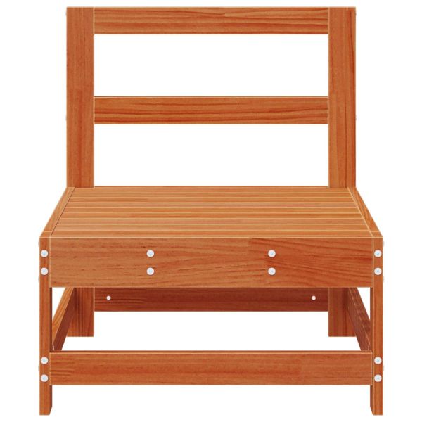 Градинен среден диван Масивна боровина Восъчен Кафяв