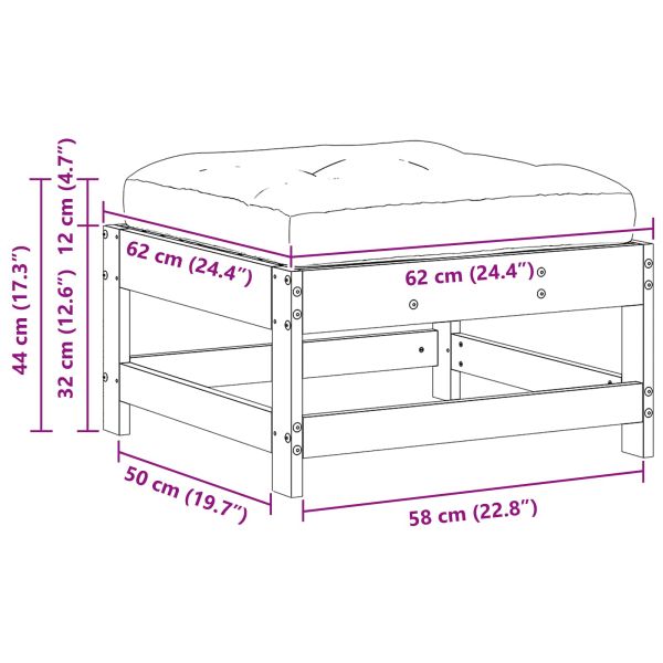 Градинска поставка за крака Масивна боровина Восъчен Кафяв