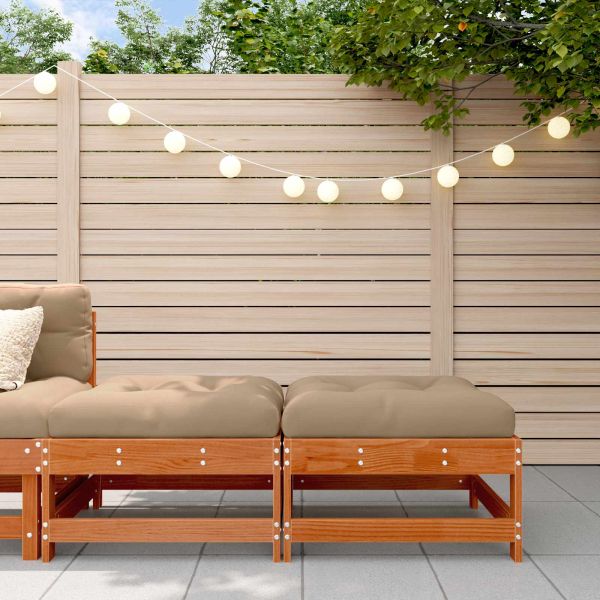 Градинска поставка за крака Масивна боровина Восъчен Кафяв