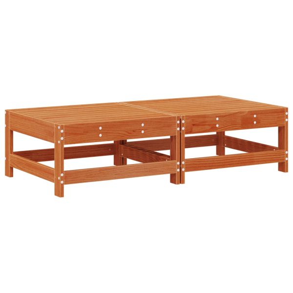 Градинска поставка за крака Масивна боровина Восъчен Кафяв