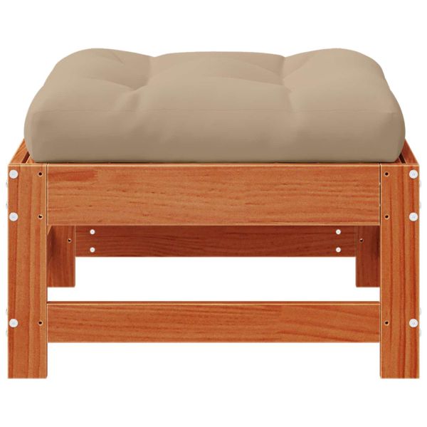 Градинска поставка за крака Масивна боровина Восъчен Кафяв