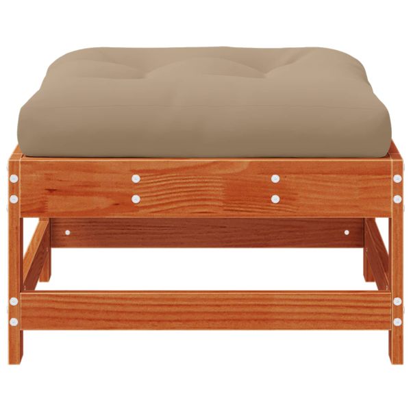 Градинска поставка за крака Масивна боровина Восъчен Кафяв