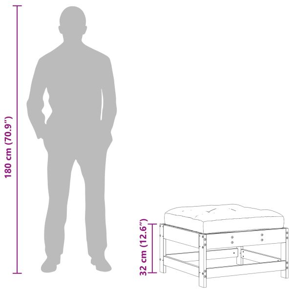 Градинска поставка за крака Масивна боровина Восъчен Кафяв
