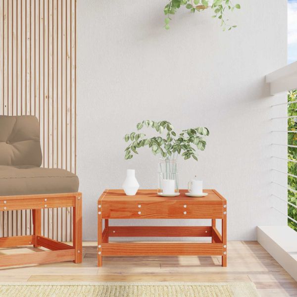 Градинска поставка за крака Масивна боровина Восъчен Кафяв