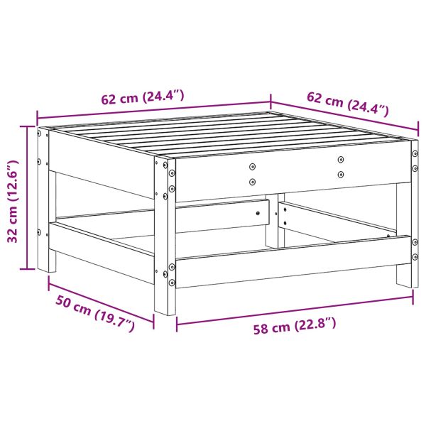 Градинска поставка за крака Масивна боровина Восъчен Кафяв