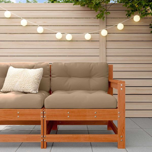 Градинен ъглов диван Масивна боровина Восъчен Кафяв