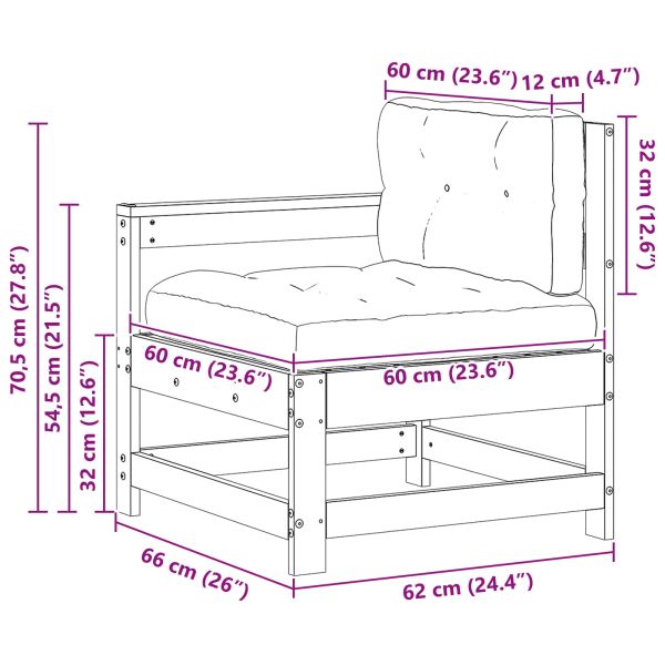 Градинен ъглов диван Масивна боровина Восъчен Кафяв