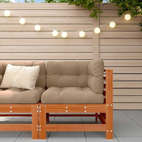 Градинен ъглов диван Масивна боровина Восъчен Кафяв