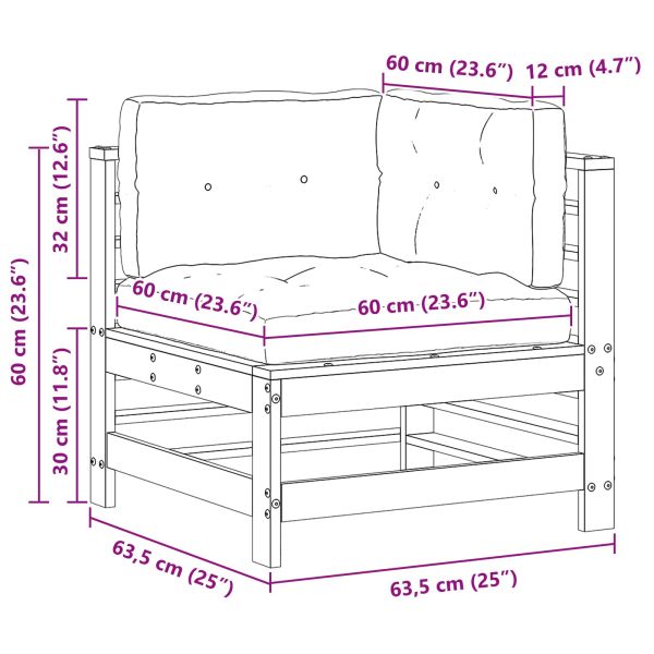 Градинен ъглов диван Масивна боровина Восъчен Кафяв